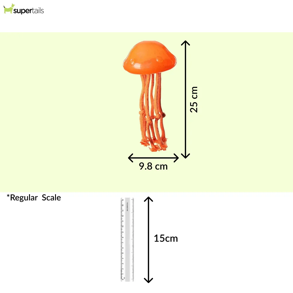 Talking Dog Club Jelly Fish Rope Toy for Dogs (Orange)