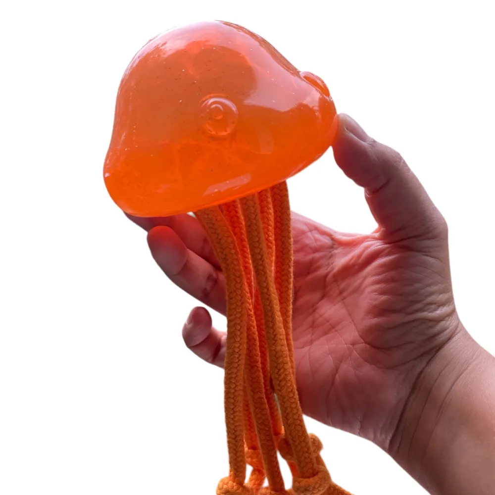 Talking Dog Club Jelly Fish Rope Toy for Dogs (Orange)