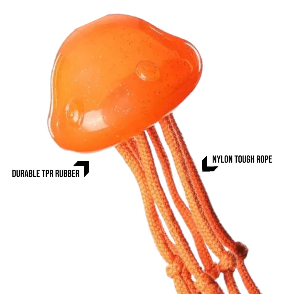 Talking Dog Club Jelly Fish Rope Toy for Dogs (Orange)