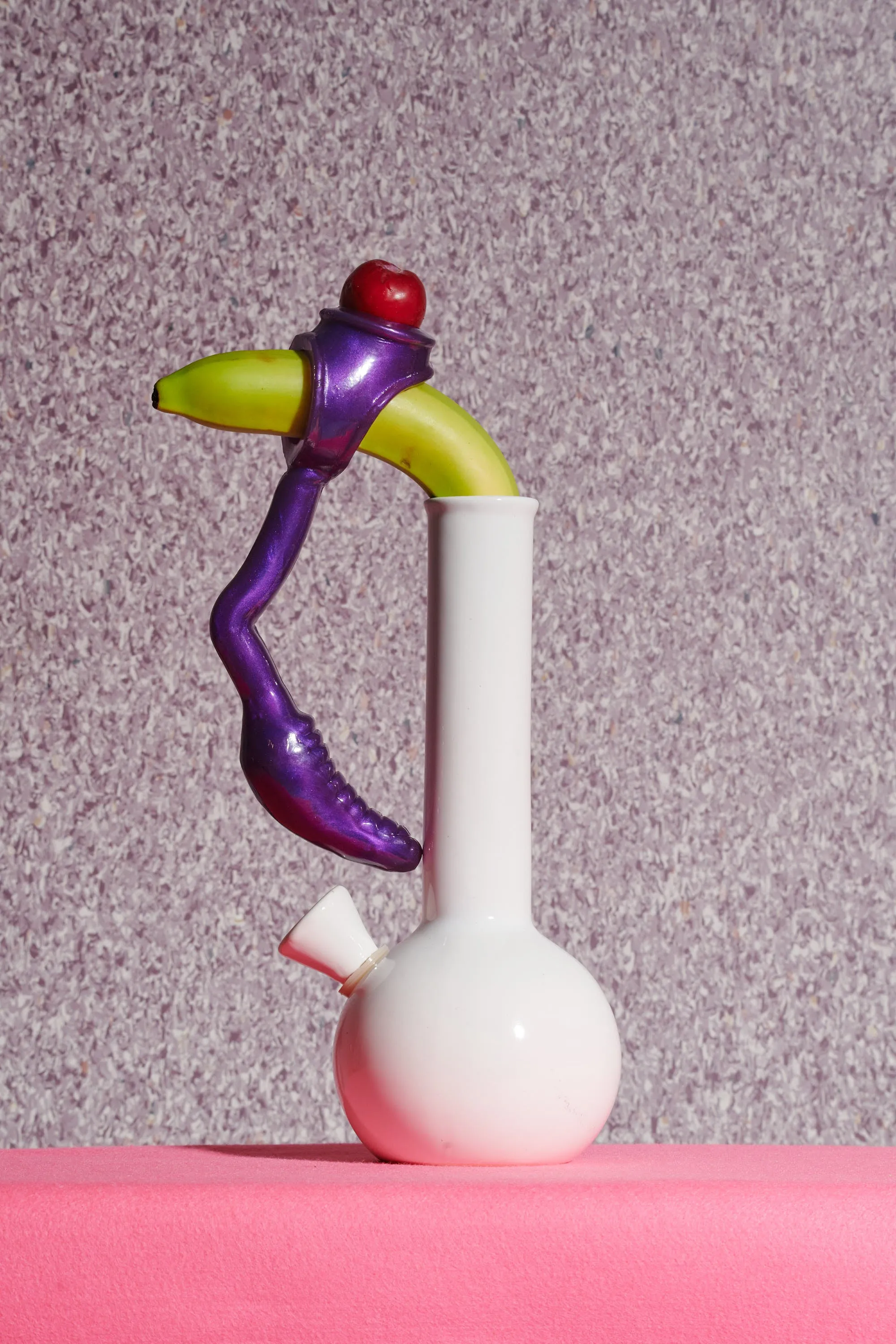 The Earl Cock and Ball Ring with Anal Plug - Purple