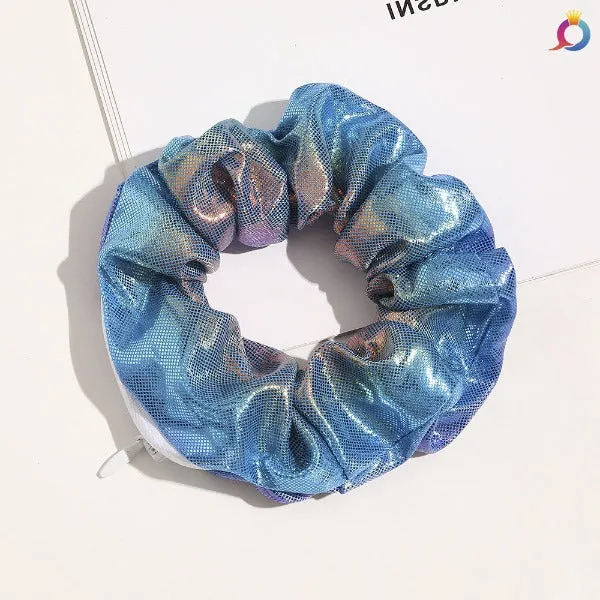 Velvet hidden zipper scrunchies bulk 6pcs pack,random color