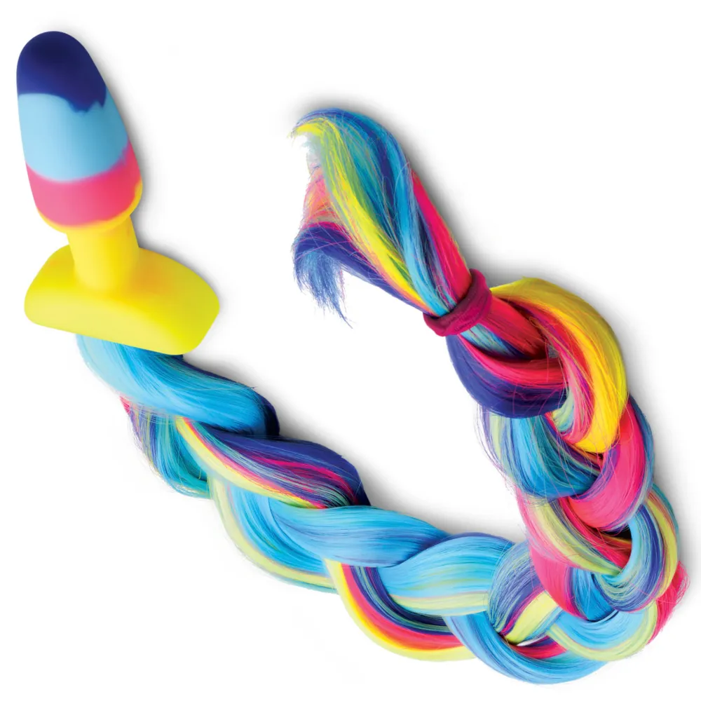 XR Brands Rainbow Unicorn Tail Anal Plug